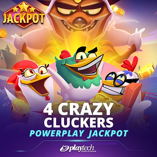 4 Crazy Cluckers™ PowerPlay Jackpot Playtech slot at ONG777